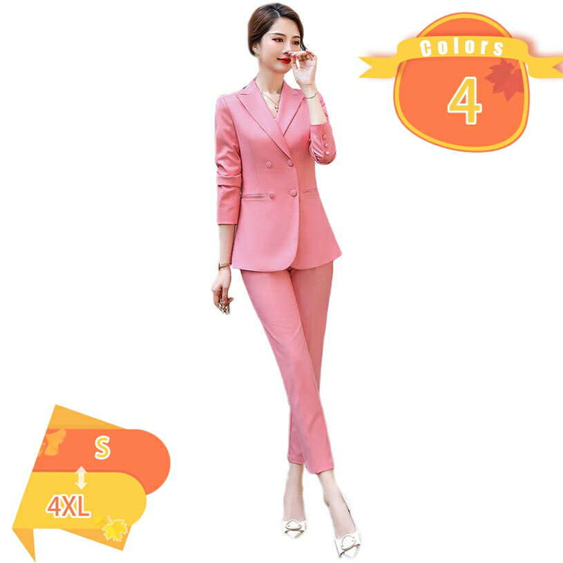 Rakuten - 1000円OFFクーポン レディース パンツスーツ ストレートパンツ スーツ 2点 セットアップ ジャケット 大きいサイズ 通勤 結婚式 面接 卒業式 ビジネス オフィス ファッション お洒落 カジュアル 春秋冬 フォーマル 着痩せ 入学式 入園式 知的 fascimo