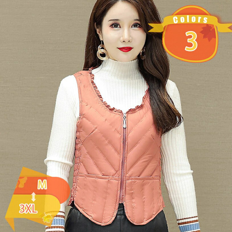 500円OFFクーポン ダウンベスト 秋冬 ショート丈 中綿ベスト インナーベスト キルティング 袖なし チョッキ レディース トップス 大きいサイズ 大人 のフェミニン ショート ダウンコート ダウンジャケット アウター 秋冬春 ベスト おしゃれ 通学 fascimo
