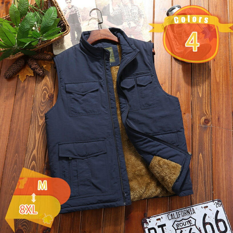 300円OFFクーポン ダウンベスト 裏ボア メンズ 秋冬 中綿ベスト裏起毛 アウター 前開き 無地 防風 防寒 暖かい ベスト ダウンベスト 中綿ダウン 立ち襟 大きいサイズ メンズベスト アウター ウェア 中綿ベスト 防寒ベスト fascimo