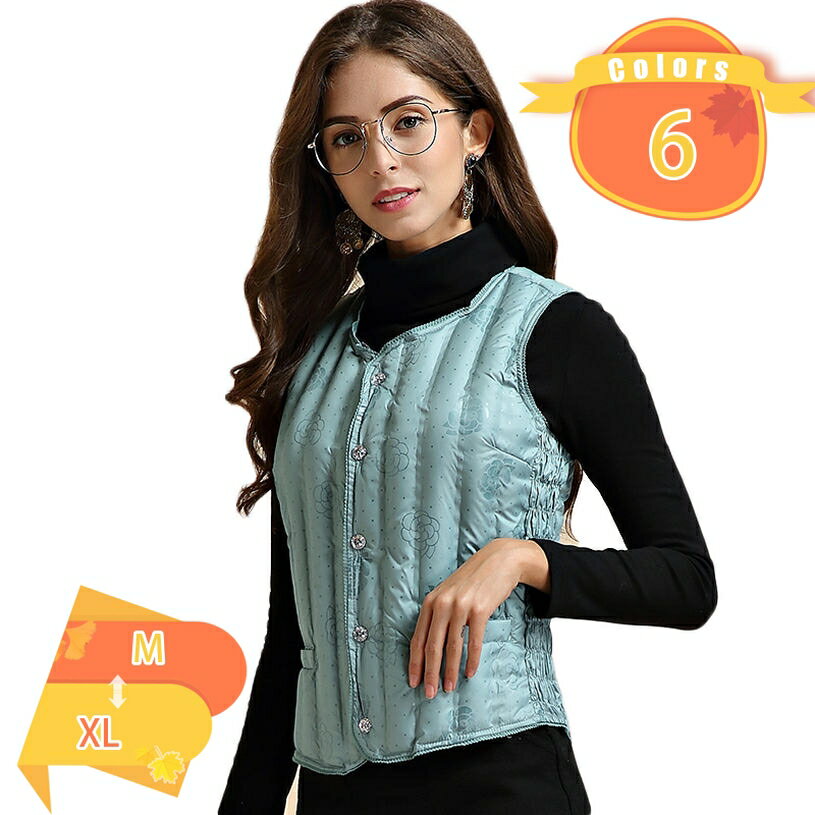 300円OFFクーポン ダウンベスト レディース Vネック 袖なし 暖かい 防寒ダウンベスト ウルトラライト ノーカラー ダウン ベスト 冬 コンパクト 中綿ベスト インナーダウンベスト ダウンジャケット チョッキ 防風 可愛い カジュアル オフィス着用 fascimo