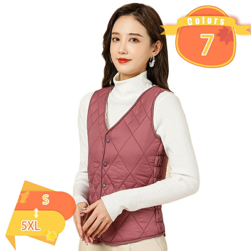 500円OFFクーポン ダウンベスト レディース 大きいサイズ ジャケット 中綿ベスト インナーダウンベスト ショート丈 軽量 ファッション 秋冬 着やせ 暖かい 防寒対策 袖なし 上着 通勤 無地 冬服 インナーダウン ラウンドネック ライトダウン 防風 fascimo