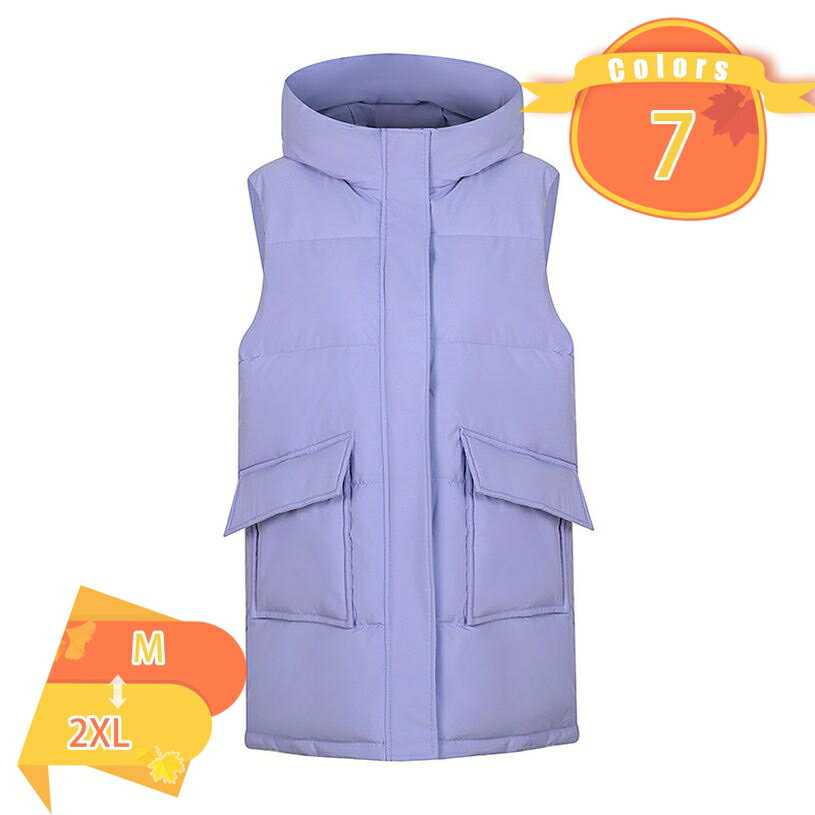 777円OFFクーポン ベスト レディース 秋冬 ロング ダウンベスト フード付き スリム 着痩せ アウター 中綿 暖かい 防寒 アーガイルキルト ノースリーブ...