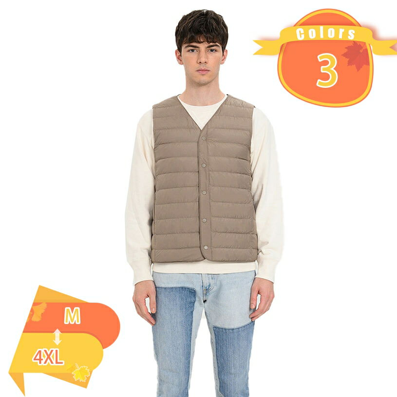 300円OFFクーポン ダウンベスト メンズ インナー ビジネス 作業着 ダウンベスト メンズ 軽量 vネック 大きいサイズ カジュアル 防寒 秋 冬 男性 イ...