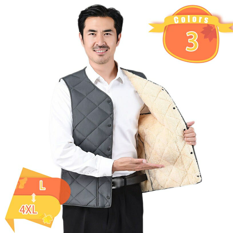 インナー ダウン ジレ ベスト メンズ ダウンベスト ダウンジレ インナーダウン ダウンベスト ライトダウン ジャケット 暖かい キルティング アウター ビジネスシーン ボタン 裏ボア トップス 冬服 冬物 秋冬 fascimo