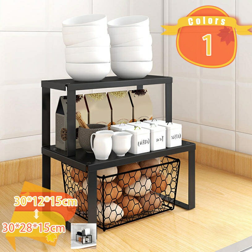 Sink Side Racks - 卓上ラック キッチンラック レンジラック ラック 棚 調味料ラック スパイスラック スチールラック 収納ラック 整理棚 収納 省スペース 台 スリム 2段 シンク下収納 調味料収納 電子レンジ 組み立て簡単 おしゃれ fascimo