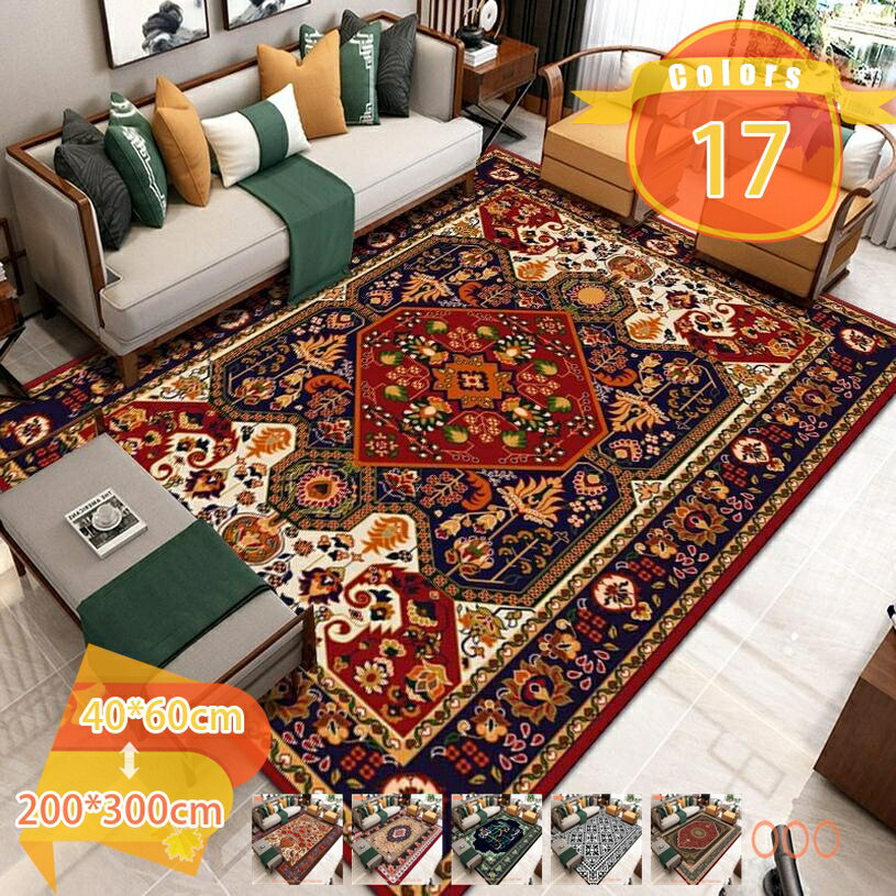 Electrical Carpet - 500円OFFクーポン ペルシャ 絨毯風 ラグ 洗える 約2畳 3畳 ラグマット アンティーク ヴィンテージ 絨毯 薄手 滑り止め付き ホットカーペットカバー アンティーク調 耐摩耗性 掃除容易い 速乾性 じゅうたん カフェ風 インテリア 洗えるラグ fascimo