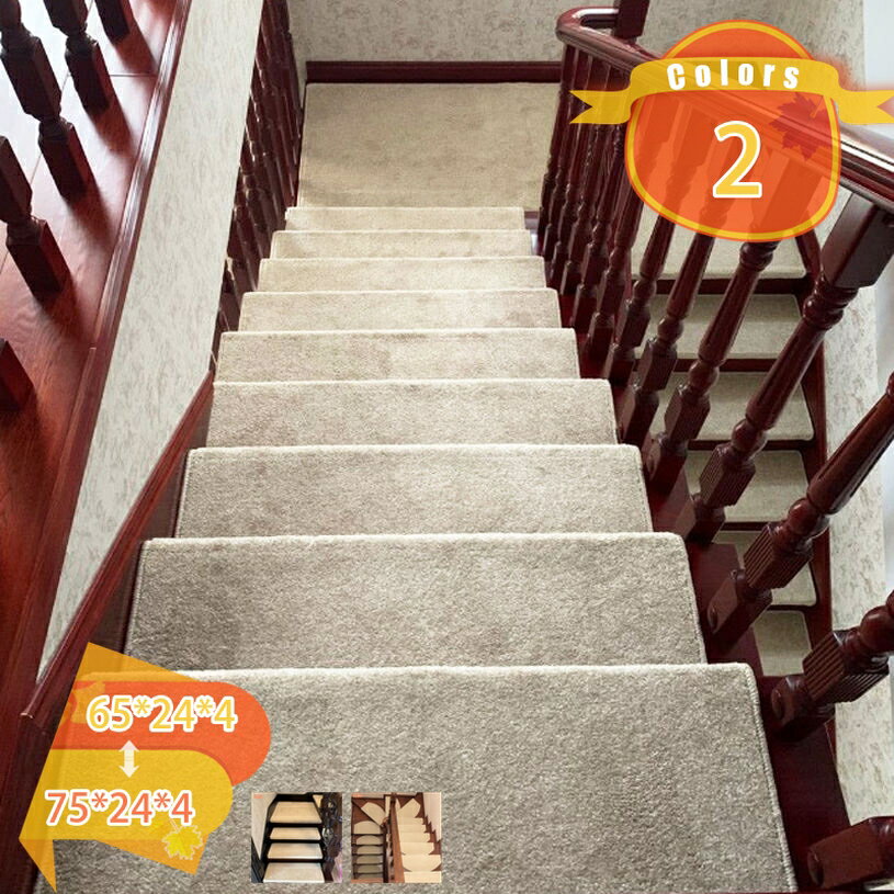 階段マット 1枚入り 階段用滑り止め 階段カーペット 吸着マット 階段敷き 床暖房対応 ズレない 床保護 ステップマット 階段クッション 転倒防止 キズ防止 高齢者 ペットなどの安全対策に 猫犬階段滑り止めマット fascimo
