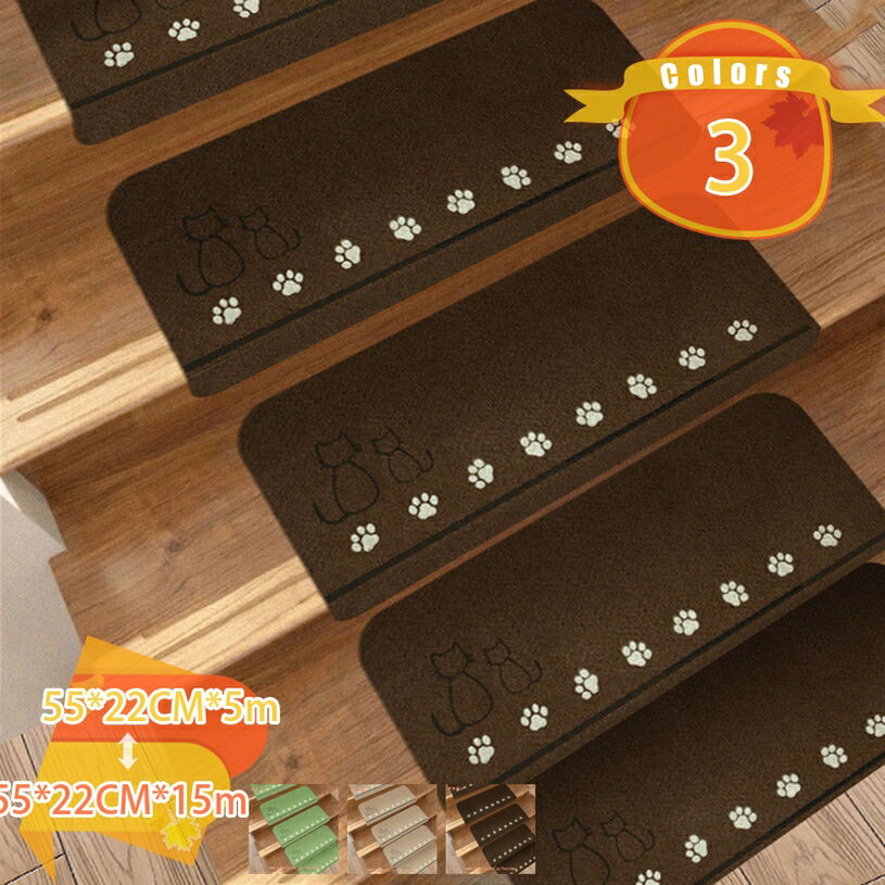 メイン素材：ポリエステル【サイズ】55*22CM 【内容量】55*22CM*5m=55*22CM*5枚　 55*22CM*10m=55*22CM*10枚　 55*22CM*15m=55*22CM*15枚　厚手でしっかりした生地を使用しているので防音効果がバツグン、いつも気になる足音を軽減できます。また床キズの防止にもなるので新築や住宅にも優しいです。裏面のテープを剥がして階段にセットするだけ、両面テープは必ず剥がしてセットしてください。階段にセットしたら2・3度強く抑えてしっかり固定してください。汚れた部分だけ取り外して洗濯機で丸洗いすることができます。何度も洗えるので繰り返し使用できます。掃除はラクラク！和室、キッチン、リビング、玄関、オフィス、店舗、喫茶店などの階段に対応する。◆1.シンプルな色合いでどんな部屋でも合わせやすいです。 ◆2.【階段マットの必要性】しっかりした生地を使用しているので防音効果がバツグン、いつも気になる足音を軽減できます。階段の上り下りの騒音対策や衝撃も緩和できます。 ◆3.シールを剥がして貼るだけ！ 裏面が吸着加工だから、マットが階段にぴたっと吸着して動きません。 ◆4.お掃除も簡単、掃除機をかけてきれいになる！洗いで繰り返し使用が可能です！ ◆5.裏面が吸着加工だから、マットが階段にぴたっと吸着して 動きません。 ◆長時間に使えでも摩損はただ少しあり、実にお買い得の階段マットです。 ◆光の強さの原因で実物の色は写真と若干の誤差があるかもしれませんが、当商品の色は実物を基准とする。 ◆不明な点等ございましたら、お気軽にお問い合わせください。 キーワード：階段 階段用 マット まっと 犬用マット 滑り止めマット すべり止め 滑らない カーペット 犬 猫 老犬 老猫 子犬 子猫 ペット 安全 転倒防止 吸着階段マット 15枚 カーペット 洗える 接着材不要 吸着 階段用 床保護マット 15枚 階段すべり止め 階段カーペット シート 対策 春 夏 秋 冬 ウォッシャブル 犬 猫ペット 介護 寒さ 冷え対策 便利グッズ 便利品 プレゼント 贈り物 贈物 入学 卒業 引越し お祝い 敬老の日 母の日 父の日 誕生日 プレゼント 誕生日プレゼント 結婚祝い 福袋 メンズ レディース 男性 女性ご案内している情報は参考用です。実際にお届けする商品をご確認くだカーペット おしゃれ 北欧 夏 夏用 丸型 6畳 2畳 3畳 6畳用 安い 6畳サイズ 防ダニ 防音 厚手 本間 洗濯 3畳用サイズ 冷感 三畳 8畳 夏用6畳 洗える 2畳厚手 ピンク 150センチ 4畳階段マット l型 高密度ゴム製で 滑り止めテープ すべり止め付 階段すべり止め 屋外 屋内 転倒防止 茶色とグレー 業務用 透明 幅55cm/幅70cm 22 45 55 70 200×200 シンプルラグマット オフィス 130 綿 1.5畳 180x180 185x185 洗濯機 楕円形 竹 シャギー アイボリー キャンプ 5cm 高反発 さらさら コットン パープル ベージュ 100 ホワイト 春夏 モダン階段マット 犬 犬用階段マット 緑 おしゃれ 滑り止め オールシーズン対応 15枚セット 折り曲げ 子ども 折り曲げ付階段マット グリーン 厚手 高級 防音 15枚 吸着階段マットラグ カーペット 洗える シャギーラグ ラグマット 絨毯 シャギー 一人暮らし オールシーズン 滑り止め 厚手 ジュータン 正方形 夏用 夏 夏ラグ 夏用ラグ ベージュ グレー グリーンラグ 洗える 200×200CM ラグマット 滑り止め付 西海岸 絨毯 マット ラグカーペット 北欧 カーペット おしゃれ オールシーズン可 洗えるラグ ラグ 夏用 極厚2cm高反発ラグ 抗菌 防臭