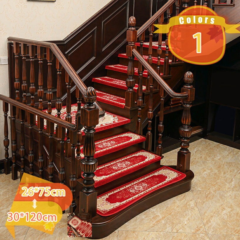 吸着階段マット 階段 滑り止めマット 大判 ペルシャ風 花柄 大判サイズ 吸着 カーペット 吸着マット ペット カーペット 高齢者 マルチカラー 滑り止めカーペット フローリング 洗える 転倒防止 安全 冷房対応 洗えるマット fascimo