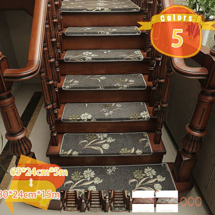 5枚 10枚 15枚セット 階段マット 吸着 滑り止めマット 防音 花を圧すデザイン おしゃれ ペット 犬 足冷え 高齢者 転倒防止 洗える 汚れに強い キズ防止 ずれない 安心安全 傷防止 足音 水洗い 吸着 置くだけ 寒さ対策 新生活 fascimo