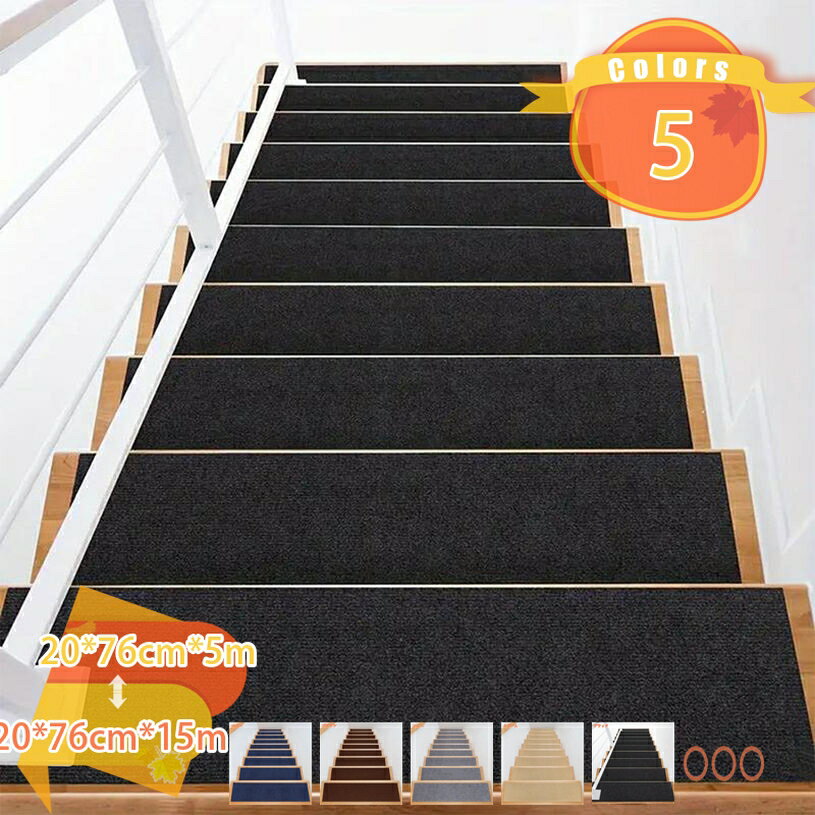 階段マット 滑り止め ペット 階段用マット おしゃれ 折り曲げなし エスニック 欧風 吸着階段マット 防音 足冷え 赤 長方形 洗える 滑り止めマットズレない キズ防止 階段敷物 廊下敷き エレガント マットズレない fascimo