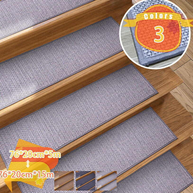階段マット 5枚 10枚 15枚 折り曲げなし 滑り止めマット 階段カーペット 防音 ペット騒音対策 キズ防止 床保護 犬 猫 階段すべり止め 年配 転倒防止 清潔しやすい おしゃれ フローリング 階段用ステップマット fascimo