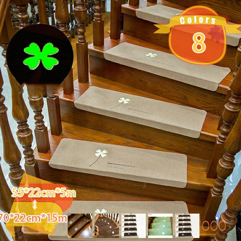 階段 滑り止めマット 防音 吸着階段マット 洗える 取り換え簡単 折り曲げ 5枚 10枚 15枚 階段カーペット 長方形 北欧 葉柄 可愛い 吸着マット 階段クッション すべり止め シート 転倒防止 犬 猫 ペット 傷防止 家庭 fascimo