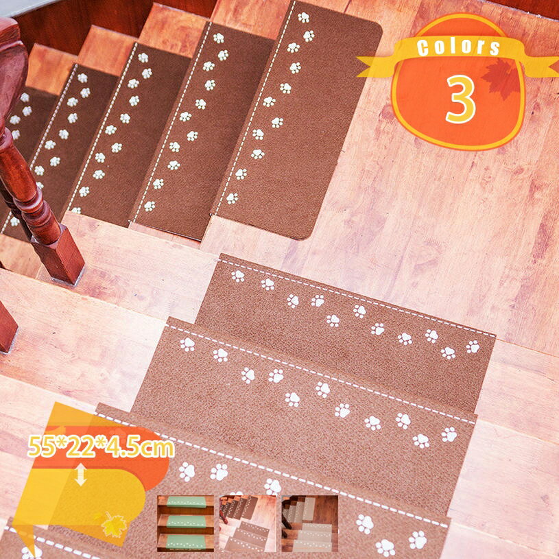 吸着マット 階段 滑り止めマット 幅広 大判 5枚セット ズレない カーペット 吸着 階段マット 洗える フローリング 滑り止め 階段 防音マット フロアマット 置くだけ 固定 高齢者 犬 猫 ペット 転倒防止 傷防止 fascimo