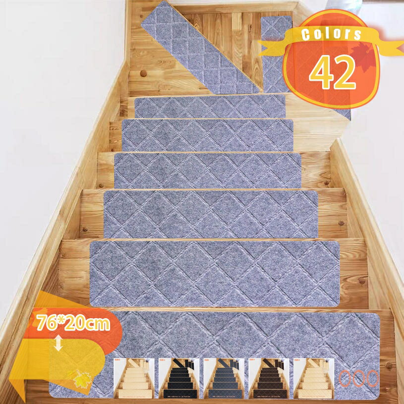 階段用マット 5枚入 階段 カーペット マット 防音 キズ防止 滑り止めマット 吸着 ペット 階段マット 階段 滑り止め マット 洗える 階段滑り止めシート フローリング 転倒防止 安全 階段すべり止めマット グレー色 fascimo