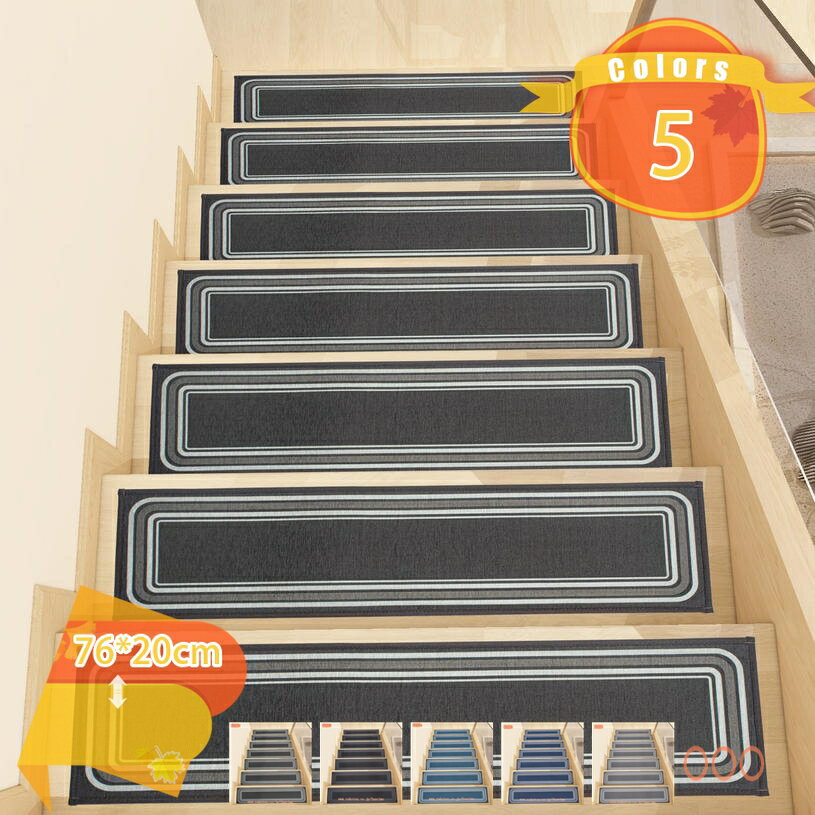 階段マット 滑り止め 15枚入 ヨーロッパ 防水 屋内屋外 スリップ防止 防音 転倒防止 吸着マット カーペット おしゃれ シンプル ズレない キズ防止 犬 猫 ペット 安心安全 傷防止 足音 防音 水洗い 置くだけ 冷房対応 fascimo