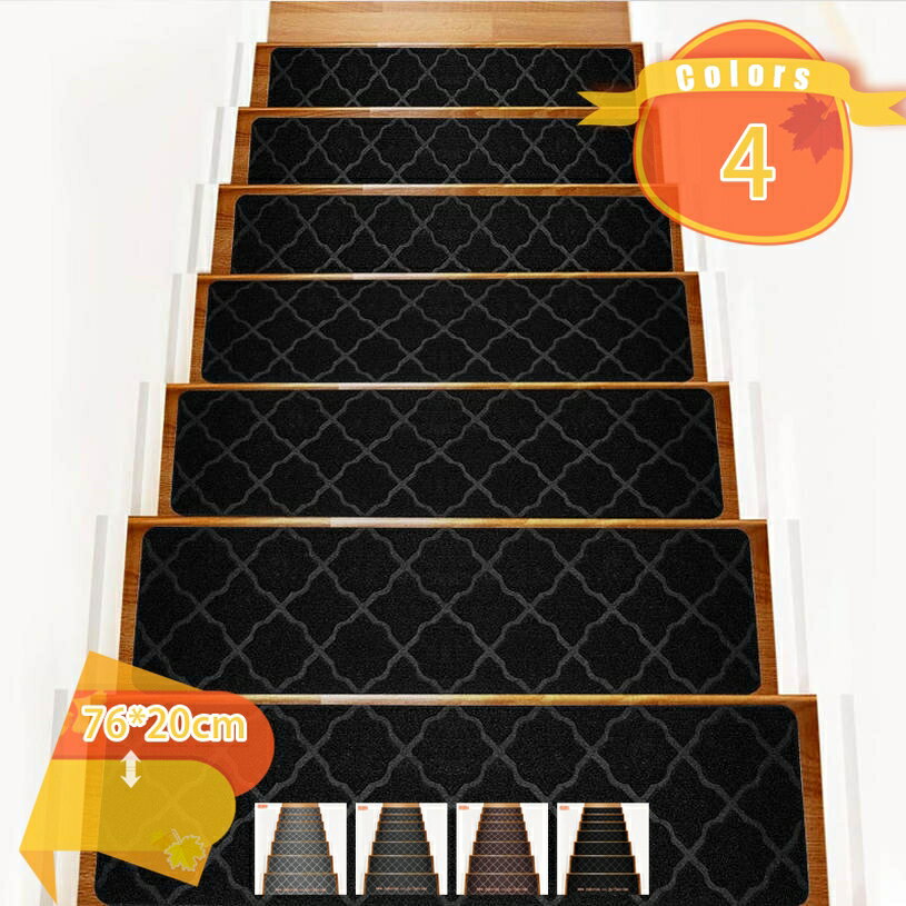 階段マット 階段 おしゃれ 防音 滑り止め マット カーペット ステップマット 幅広 ワイド 大判 階段敷き 洗える 吸着 ペット シニア 転倒防止 15枚セット 階段マット 引っ越し 新生活 ペットマット 滑り止めシート fascimo