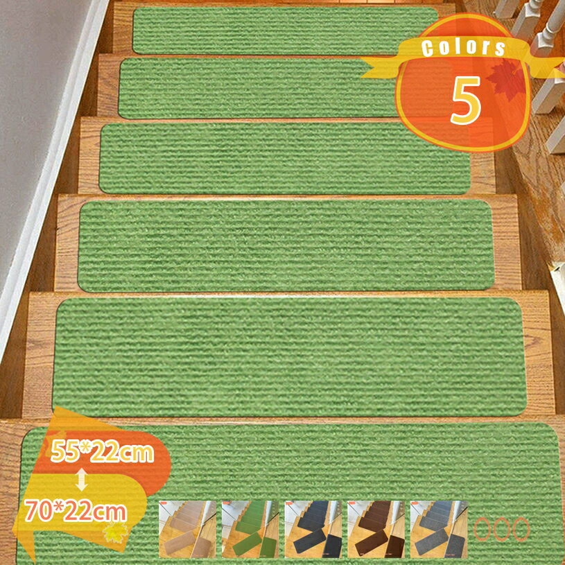 階段 滑り止めマット 15枚セット 吸着 滑り止め 防音 傷防止 簡単設置 洗える 水洗い 転倒防止 冷え対策 ケガ防止 安全 騒音対策 ペット かわいい 階段マット 階段用マット 防音 ペット 犬 猫 お年寄り 屋内 新生活 fascimo