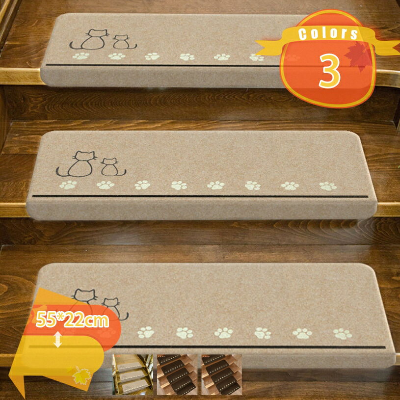 階段マット 階段 滑り止めマット 犬猫階段滑り止めマット 15枚 滑り止め 安全対策 防音マット 洗える キズ防止 可愛い おしゃれ 吸着マット 騒音対策 四季通用 置くだけ ズレない 足音 防音 転倒防止 冷え対策 fascimo
