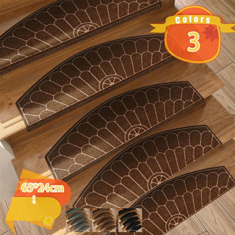 階段 滑り止め 15枚入り 階段 滑り止めマット 階段マット ズレない キズ防止 防音 転倒防止 洗える 階段用 四季通用 床保護 高齢者 ペット安全対策 ライトブラウン 階段敷物 廊下敷き エレガント 敷物マット ペットマット fascimo