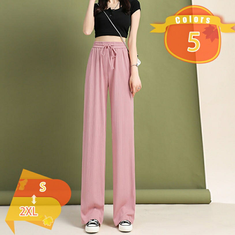 ワイドパンツ レディース パンツ ボトムス ワイド ウエストゴム ロング丈 ガウチョパンツ 無地 クールパンツ 涼しい 着回し ゆったり リラックス きれいめ カジュアル お洒落 爽やか シンプル ナチュラル 体型カバー fascimo