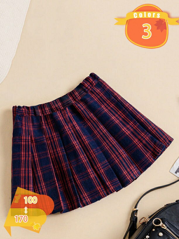 プリーツスカート チェック柄 ショート丈 ガールズ ミニスカート aライン ウエストゴム インナーパンツ付き 子供服 チェック スカート キッズ 学生 キッズ服 Aライン フレア ダンス衣装 ボトムス ジュニア 可愛い お洒落 fascimo