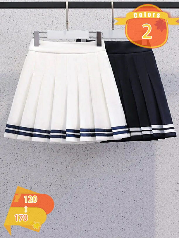 プリーツスカート 無地 ショート丈 ガールズ ミニスカート aライン ウエストゴム インナーパンツ付き 子供服 無地 スカート キッズ 学生 キッズ服 Aライン フレア ダンス衣装 ボトムス ジュニア 可愛い お洒落 fascimo