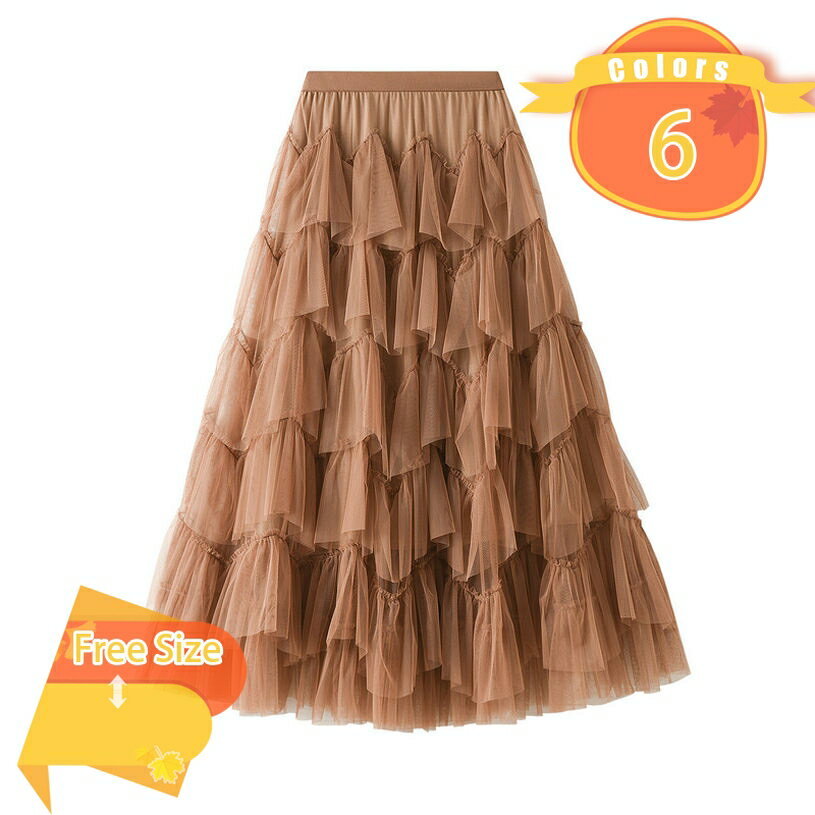 500円OFFクーポン ショートスカート ロングスカート チュール レース レディース チュールスカート 春 夏 万能スカート ミモレ丈 魅力 お洒落 着痩せ 無地 通勤 通学お出かけ 裏地付き Aライン ウエストゴム プリーツスカート fascimo
