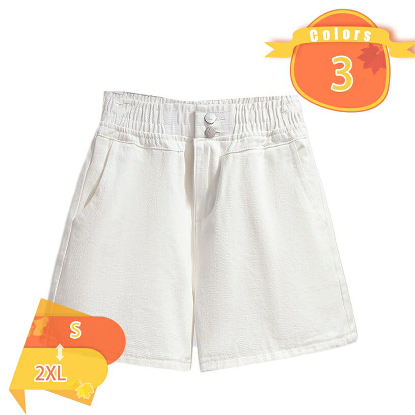 ショートパンツ レディース デニム ゆったり 短パン ハイウェスト シンプル ファッション ショーパン カジュアル ウェストゴム ハーフパンツ 半ズボン 韓国ファッション 着痩せ ショーパン 大きいサイズ 春 夏 秋 fascimo