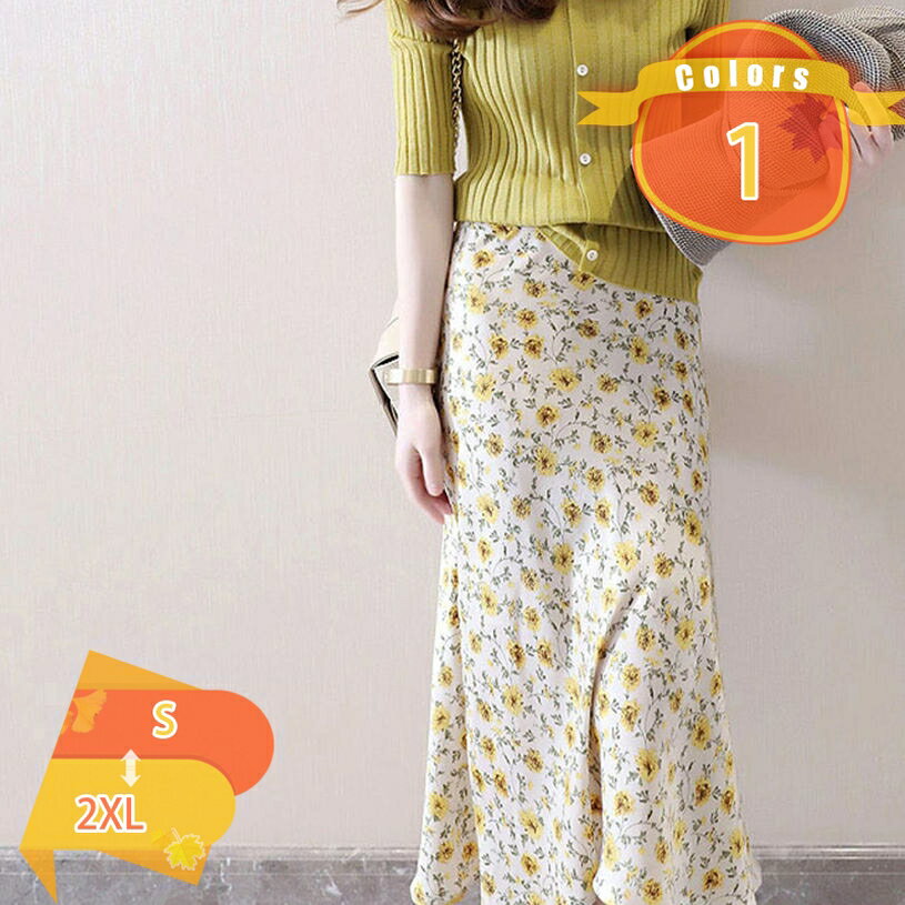 Rakuten - ロング スカート 花柄 レディース 可愛い お洒落 着痩せ Aライン 体型カバー 女性らしい 細見え フレアスカート ミモレ丈 おしゃれ エレガント 女性らしい きれいめ 夏 通勤 デート お出かけ 大きいサイズ fascimo