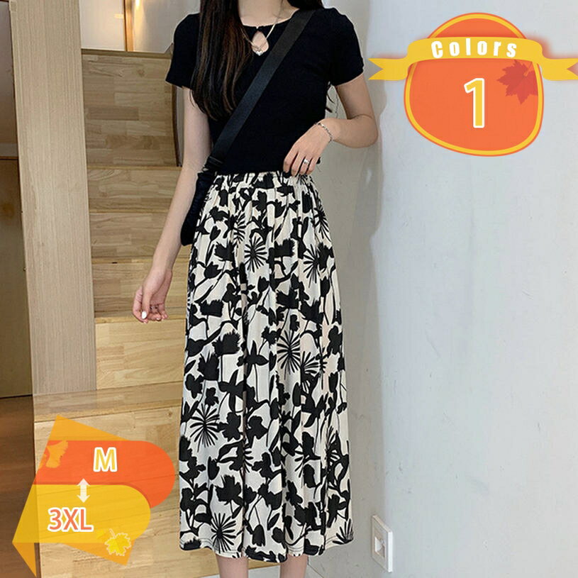 500円OFFクーポン きれいめ フラワー スカート Aラインスカート 大人可愛い 膝丈 フレアスカート 裏地付き エレガント フェミニン フォーマル オフィス 旅行 上品 ボタニカル模様 スカート 脱ぎやすい ウエストゴム fascimo