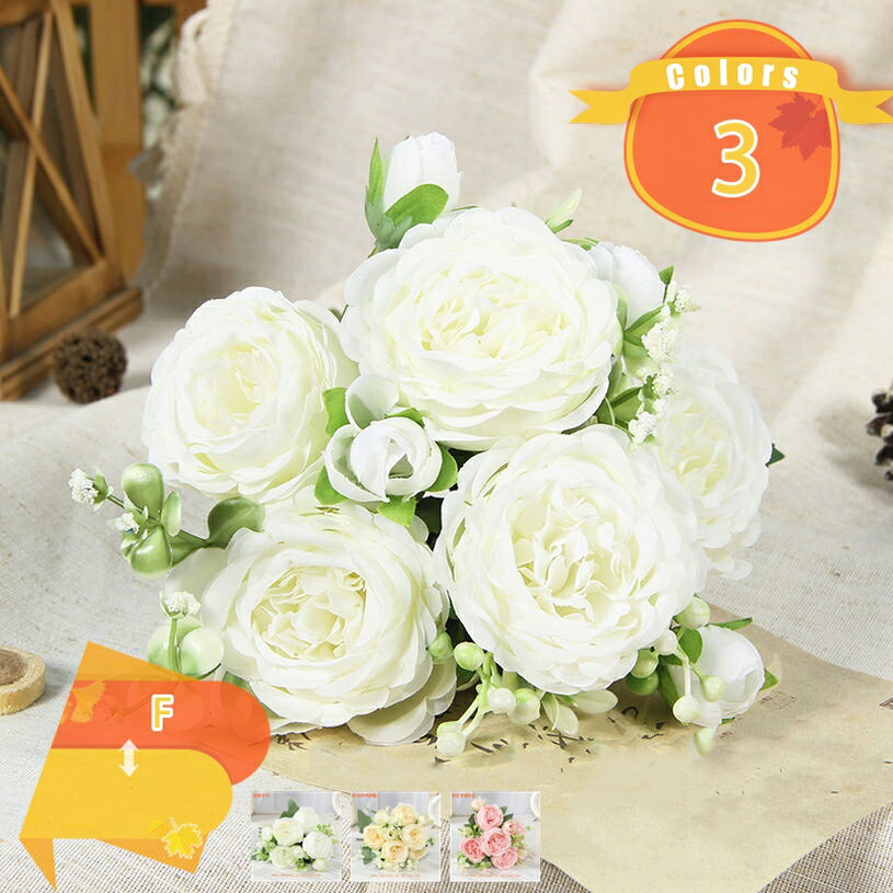 Mix - 3本 造花 ローズ 薔薇 結婚式 ローズピンク 絹花の花束 バレンタインデー ローズブーケ フラワーアレンジメント インテリア 部屋飾り フェイクフラワー 開店祝い 庭園 結婚式 写真撮影 プレゼント ギフト アーティフィシャルフラワー 枯れない花束 fascimo
