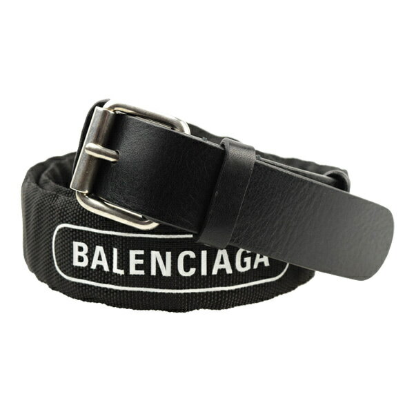 バレンシアガ BALENCIAGA ベルト メンズ アウトレット 5337150jr22106495 ブラック レザー ナイロン 金具シルバー ハロウィン特別クーポン配布中 土日祝も毎日発送します