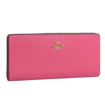 コーチ/COACH CRSGRN SLIM WALLET 長財布 財布 レザー ピンク レディース c3440imscq