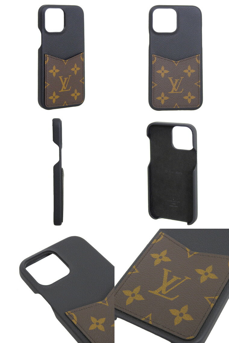 ルイヴィトン/LOUIS VUITTON iPhone 13 PRO MAX IPHONE バンパー 13 PRO MAX スマホケース ブラック×ブラウン レディース m46053