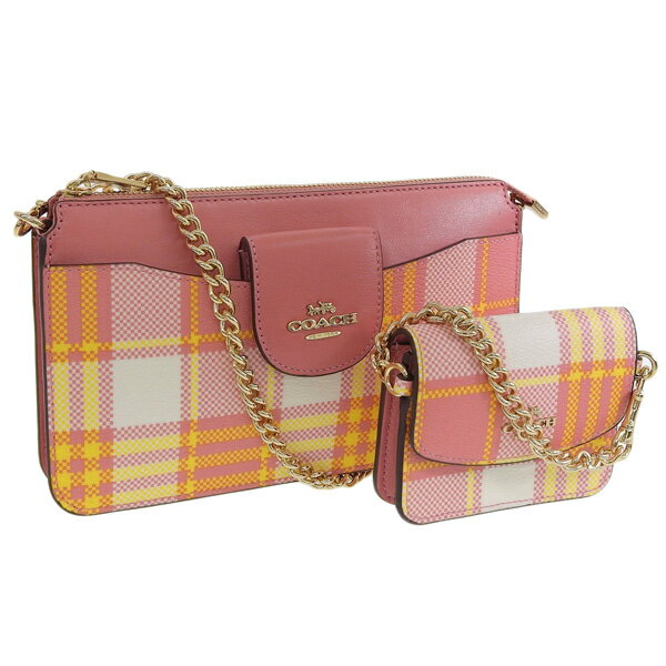 コーチ ポピー バッグ（レディース） コーチ COACH GARDEN PLAID POPPY XBODY ショルダーバッグ マイクロミニバッグ マイクロバッグ ミニポーチ付き バッグ ピンクマルチ レディース c8682imtvt アウトレット ハロウィン特別クーポン配布中 土日祝も毎日発送します