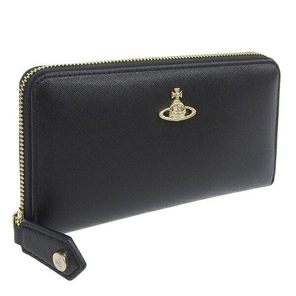 ヴィヴィアンウエストウッド 財布 レディース 長財布 サフィアーノ ブラック VICTORIA CLASSIC ZIP ROUND WALLET 5105002342106N402 VIVIENNE WESTWOOD 新春セール 土日祝も毎日発送します