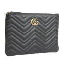 グッチ バッグ レディース クラッチバッグ レザー ブラック GGマーモント 5255410OLET1000 GUCCI 土日祝も毎日発送します