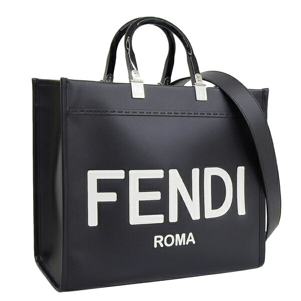 フェンディ バッグ レディース トートバッグ レザー ブラック SUNSHINE MEDIUM 8BH386ABVLF1DG7 FENDI A4対応 土日祝も毎日発送します