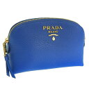 プラダ 小物 レディース ポーチ アウトレット TU レザー ブルー CONTENITORE 1ND005 VIT.DAINO ROYAL PRADA 土日祝も毎日発送します