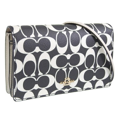 コーチ バッグ レディース 長財布 ショルダーウォレット アウトレット ブラックマルチ BW SG ANNA FLDOVR C0967IMA47 COACH 土日祝も毎日発送します