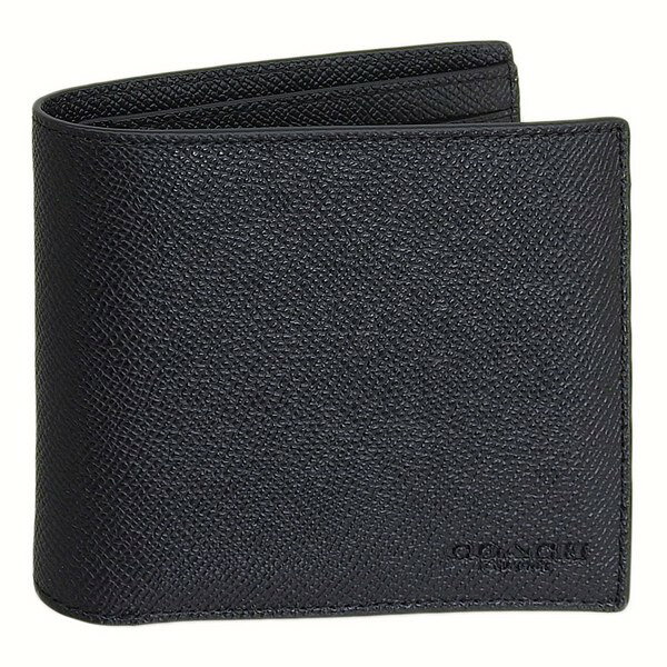 コーチ 財布 メンズ 二つ折り財布 アウトレット レザー ブラック 3 IN 1 CROSSGRAIN CR899BLK COACH