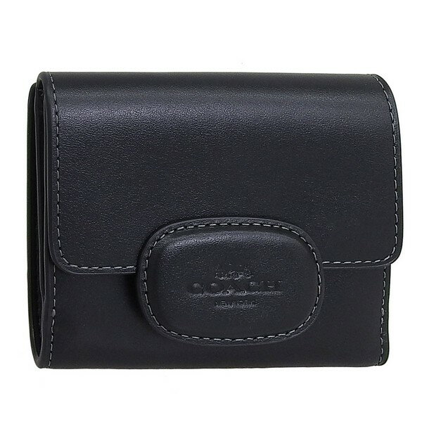 コーチ 財布 レディース 二つ折り財布 アウトレット レザー ブラック ELIZA SM WLT LTH CC CT985QBBK COACH