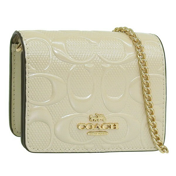 コーチ 財布 レディース ミニ財布 アウトレット チョーク MN WLLT CHN PTNT SIG CU006IMCHK COACH