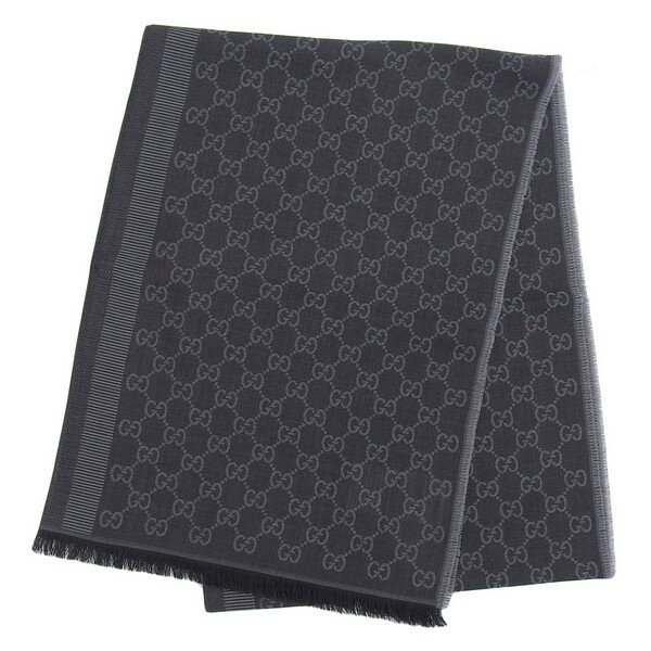 グッチ マフラー レディース アウトレット ウール シルク ブラック GGWEBLONG 2823903G7041062 GUCCI