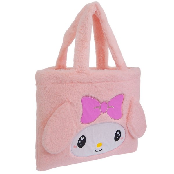 乐天商城 - サンリオ バッグ レディース トートバッグ フェイクファー ピンク MMダイカットファートート 67 MM67 SANRIO A4対応