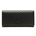 グッチ GUCCI 財布 二つ折り長財布 レディース ブラック マイクログッチシマレザー 449396bmj1g1000