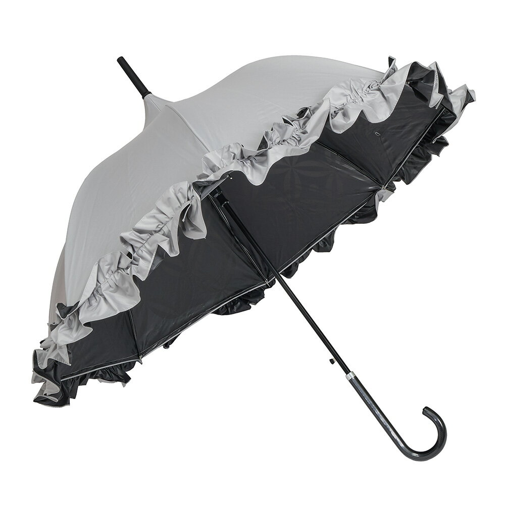 Rakuten - [P5倍11日1:59まで] NEW COLOR 晴雨兼用【モリーマレ】長傘 MMカサ Skygeパゴダフリルクールグレー雨晴兼用 日傘