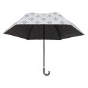 晴雨兼用【モリーマレ】ショート傘 MMオリカサ2段 Skygeマルグリーテグレー/クリーム 雨晴兼用 日傘