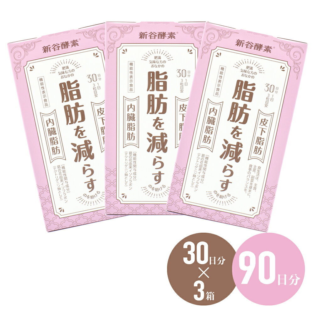 訳アリ【賞味期限2024年9月】《3個セット》機能性食品 脂肪を減らす 新谷酵素 葛の花 サプリ 90粒 / 脂肪燃焼 燃焼系 強力 即効性 脂肪 下腹 内臓脂肪 皮下脂肪 減らす 脇腹 くびれ 食事 人気 サプリメント 即効性 男性 女性 燃焼 30代 40代 脂肪肝 お腹 肥満 ダイエット